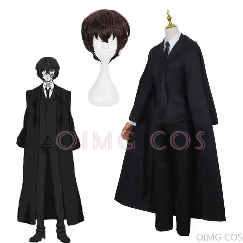 Dazai Osamu Cosplay Costume Bungo Stray Dogs Man and Woman Trench Coat Black Uniform Suits Unisex Wig Accessories
Dazai Osamu Cosplay Costume Bungo Stray Dogs Man and Woman Trench Coat Black Uniform Suits Unisex Wig Accessories