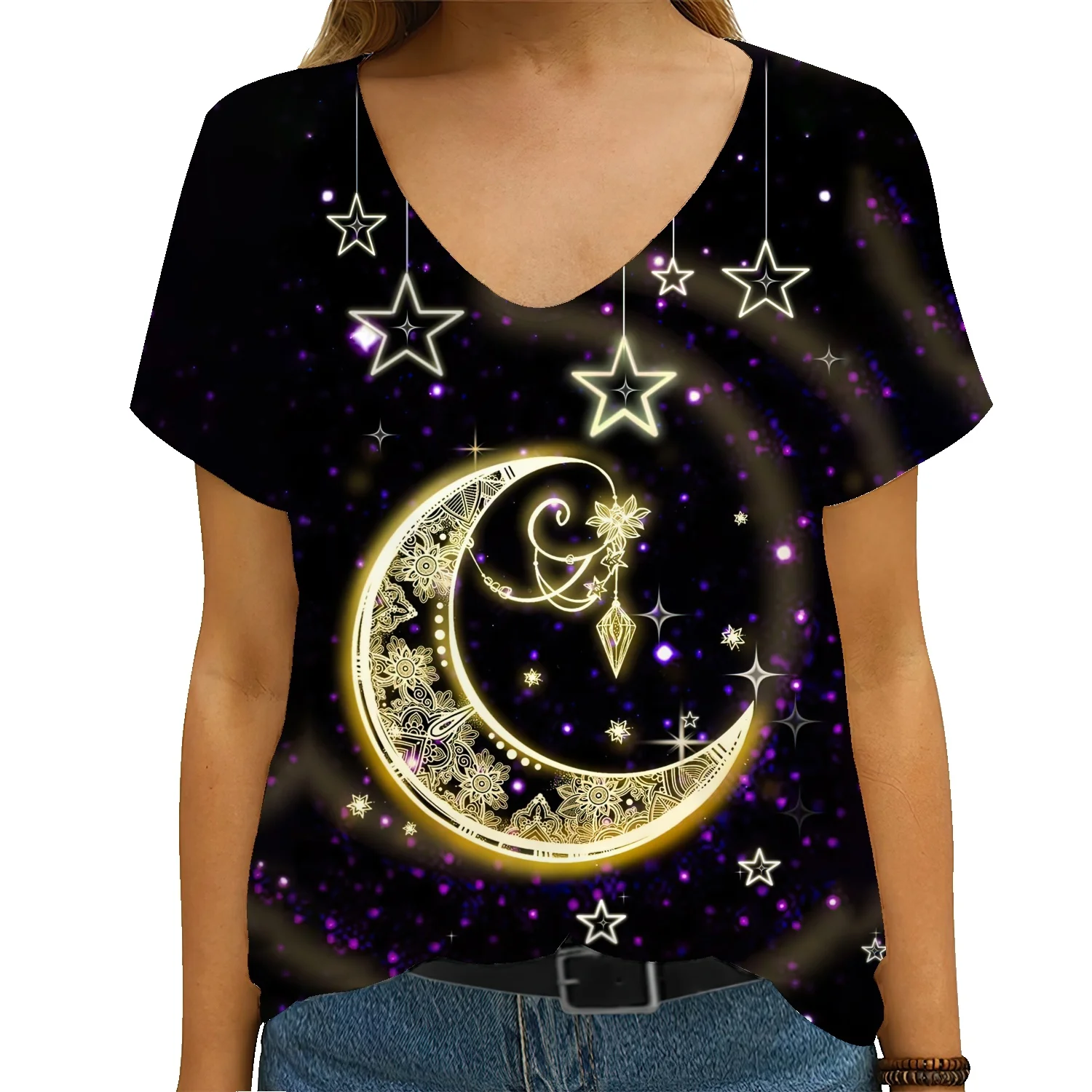 dolphin deer animal moon European and American street popular spring and summer new cartoon animal print V-neck short-sleeved T
dolphin deer animal moon European and American street popular spring and summer new cartoon animal print V-neck short-sleeved T
