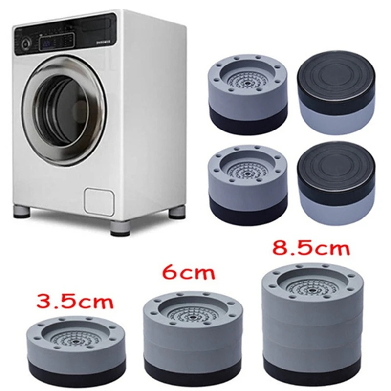 

4Piece Washing Machine Height Increase Pads Anti Pads Silent Skid Raiser Mat Washing Machine Dryer Support Stand 6CM