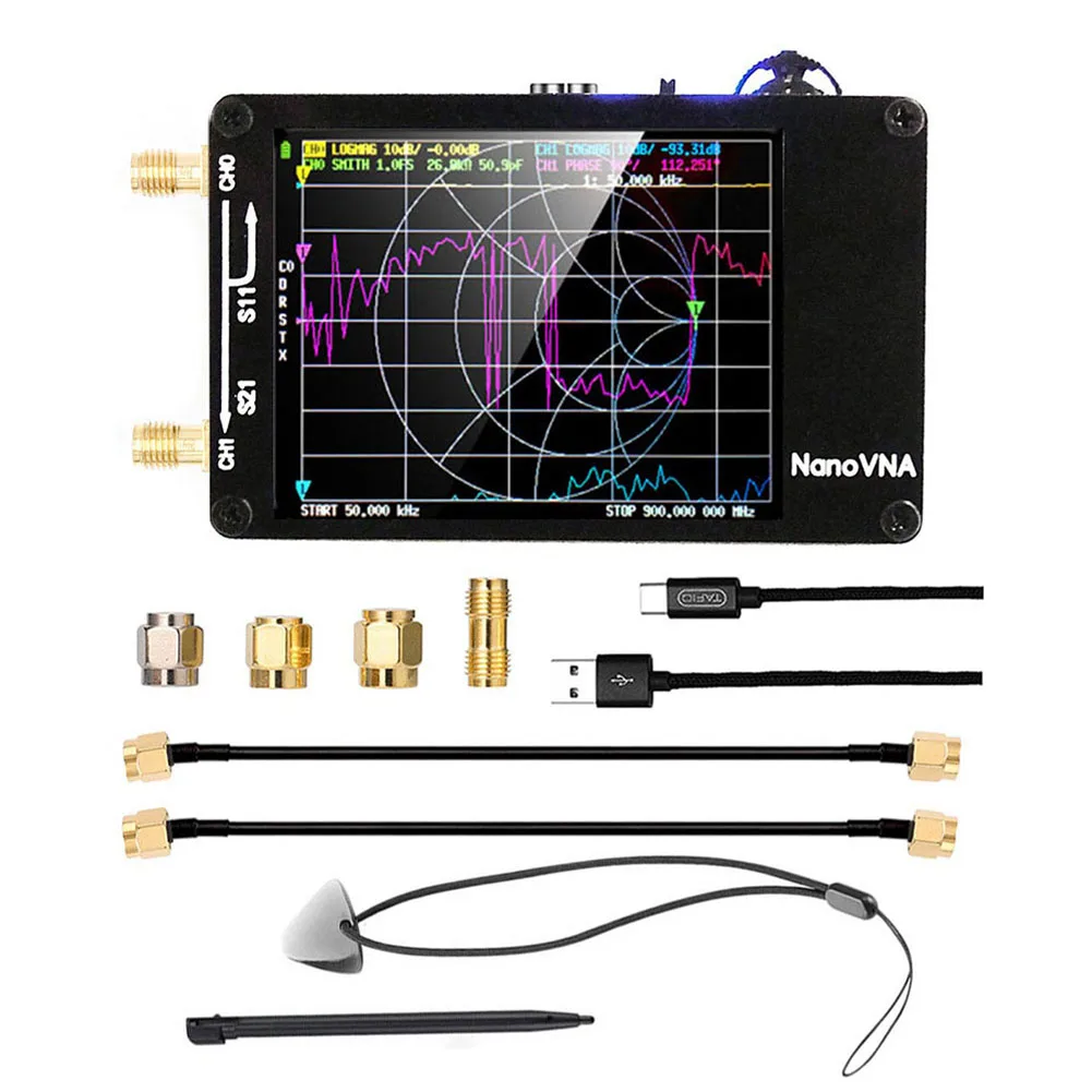 Векторная сетевая антенна NanoVNA-H, анализатор 50 кГц-1,5 ГГц, MF HF, VHF, UHF, 2,8 дюйма, слот для карт, поддержка 32G, цифровой нано-строевой тестер
Векторная сетевая антенна NanoVNA-H, анализатор 50 кГц-1,5 ГГц, MF HF, VHF, UHF, 2,8 дюйма, слот для карт, поддержка 32G, цифровой нано-строевой тестер