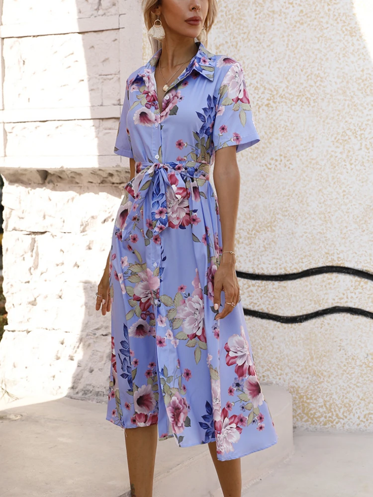 Dress for Women Spring Summer 2023 New Collection Waist Single Breasted Fashion Printed Style Commuter Short Sleeve Dress
Dress for Women Spring Summer 2023 New Collection Waist Single Breasted Fashion Printed Style Commuter Short Sleeve Dress