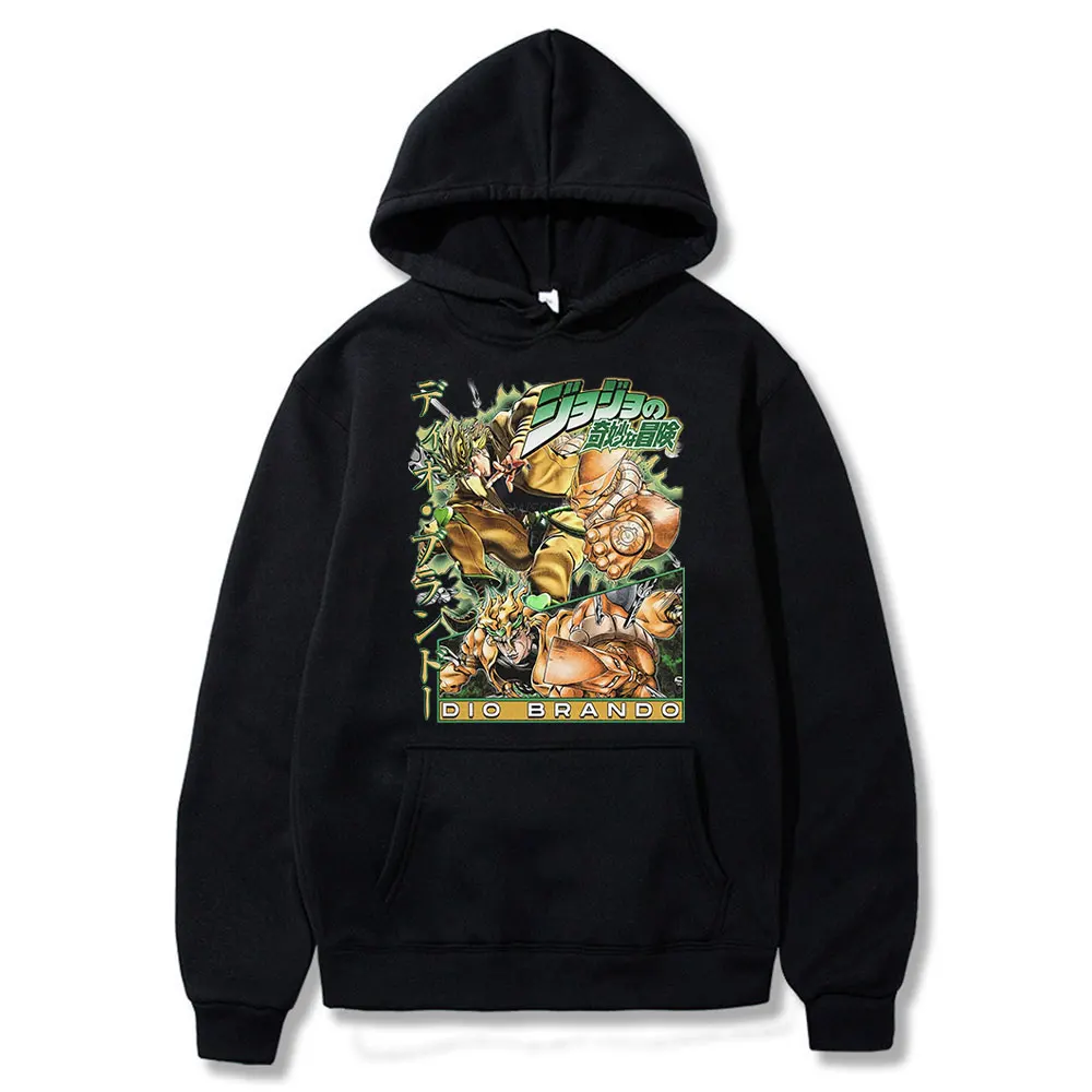 Harajuku JOJO Bizarre Adventure Unisex Hoodies Japanese Anime Dio Brando The World Graphic Print Men's Hoodie Casual Sweatshirts
Harajuku JOJO Bizarre Adventure Unisex Hoodies Japanese Anime Dio Brando The World Graphic Print Men's Hoodie Casual Sweatshirts
