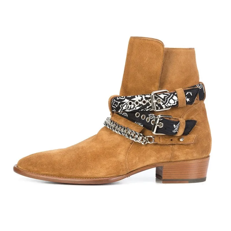 Men Metal Decorations Genuine Leather Chelsea Boots Male Round Toe Slip-on Martin Boots Cow Boy Suede Low Heels Ankle Boots New
Men Metal Decorations Genuine Leather Chelsea Boots Male Round Toe Slip-on Martin Boots Cow Boy Suede Low Heels Ankle Boots New