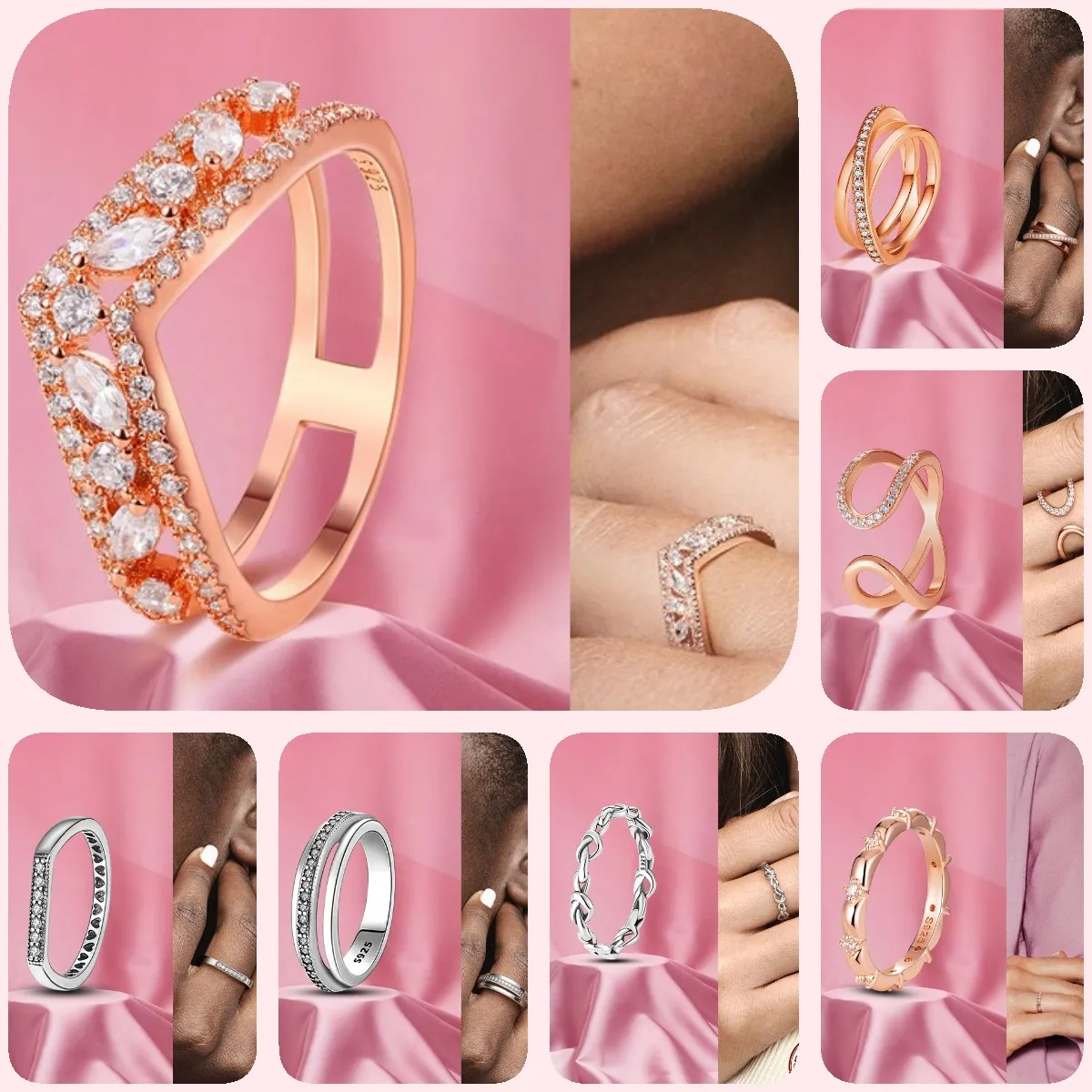 2022 New 925 Sterling Silver Charm Rings Infinite Flower Princess Crown Lucky Heart Fashion Shine Free Shopping For Women Gift
2022 New 925 Sterling Silver Charm Rings Infinite Flower Princess Crown Lucky Heart Fashion Shine Free Shopping For Women Gift