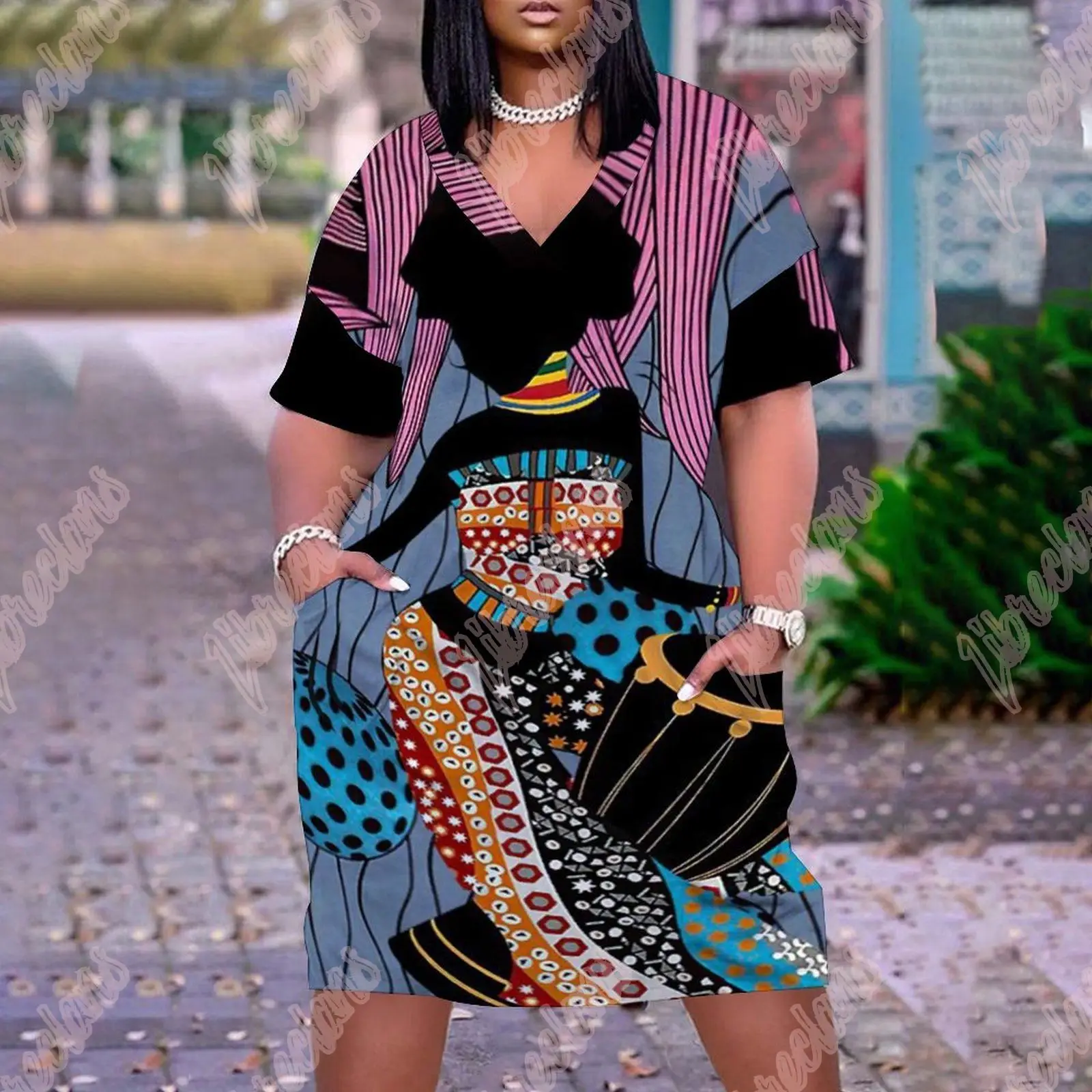 Лидер продаж, летнее винтажное женское модное платье с принтом лица, африканские женские платья с коротким рукавом, пикантная пляжная свобо... 
Лидер продаж, летнее винтажное женское модное платье с принтом лица, африканские женские платья с коротким рукавом, пикантная пляжная свобо...