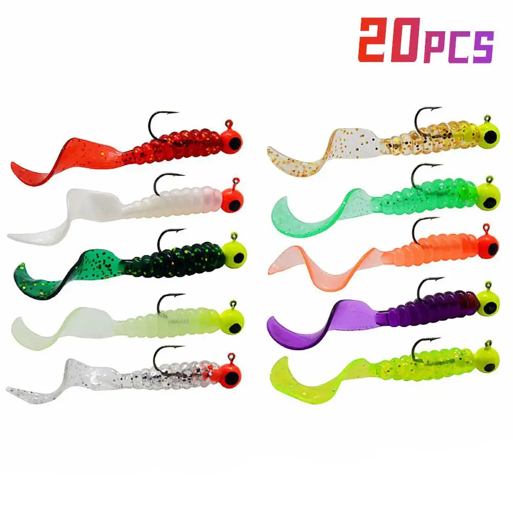 20pcs 3.5g/6cm Fishing Baits With Lead Hooks 10 Colors Soft Worm Lure Kits Fake Bait For Freshwater Seawater
20pcs 3.5g/6cm Fishing Baits With Lead Hooks 10 Colors Soft Worm Lure Kits Fake Bait For Freshwater Seawater