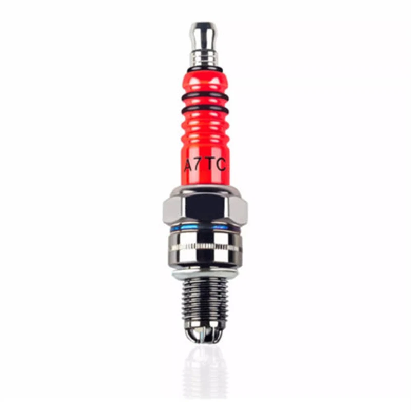 Red+Silver Spark Plug A7TC Spark Plug Save fuel For 50cc-150cc Accelerate Save Fuel Three-Electrode A7TC Practical
Red+Silver Spark Plug A7TC Spark Plug Save fuel For 50cc-150cc Accelerate Save Fuel Three-Electrode A7TC Practical