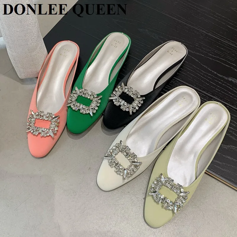 Rhinestone Slippers Women Fashion Flat Slides Close Toe Mule Shoes Causal Flip Flops Outdoor Slipper Ladies Dress Sandalia Mujer
Rhinestone Slippers Women Fashion Flat Slides Close Toe Mule Shoes Causal Flip Flops Outdoor Slipper Ladies Dress Sandalia Mujer