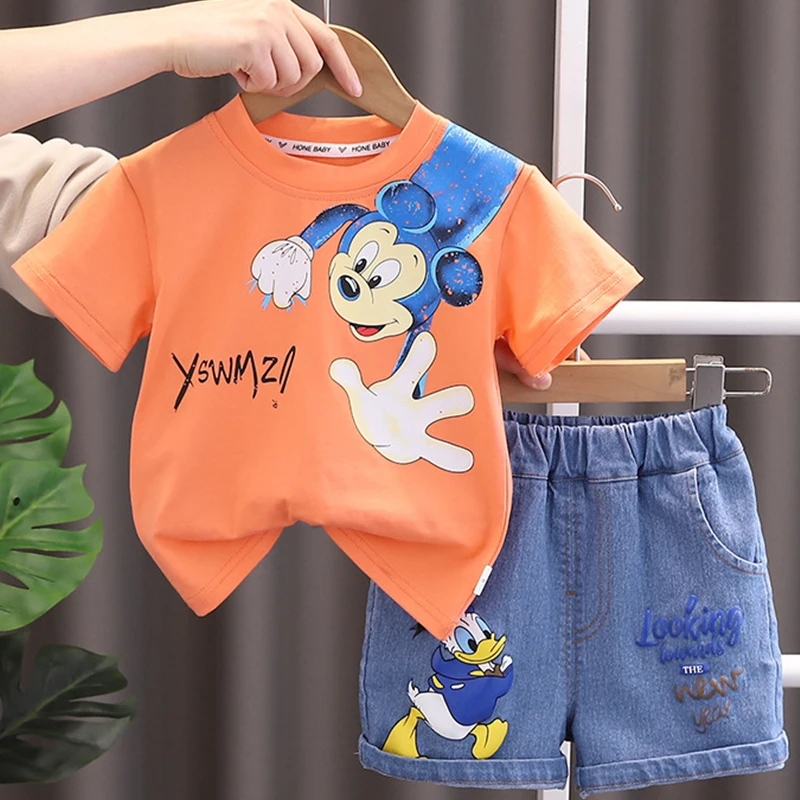 Disney Cartoon Mickey Mouse Boys Clothing Children Sets Summer Boys Clothes Kids Clothing Set Cotton T-Shit+Denim Shorts 2Pcs
Disney Cartoon Mickey Mouse Boys Clothing Children Sets Summer Boys Clothes Kids Clothing Set Cotton T-Shit+Denim Shorts 2Pcs