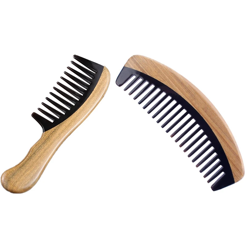 2 Pcs Hair Comb - Wide Tooth Wooden Detangling Comb For Curly Hair Sandalwood Buffalo Horn Comb 15X5 & 18.5X5cm
2 Pcs Hair Comb - Wide Tooth Wooden Detangling Comb For Curly Hair Sandalwood Buffalo Horn Comb 15X5 & 18.5X5cm