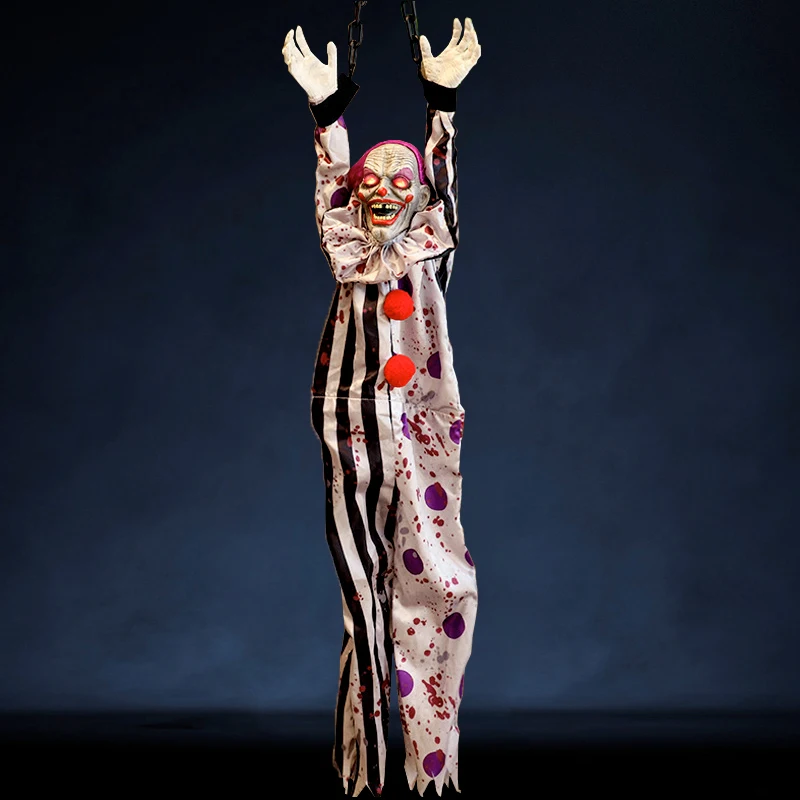 Haunted House Decoration Hanging Ghost Clown with Glowing Eyes Electric Toy for Outdoor Yard Tree Halloween Party Decor Props
Haunted House Decoration Hanging Ghost Clown with Glowing Eyes Electric Toy for Outdoor Yard Tree Halloween Party Decor Props