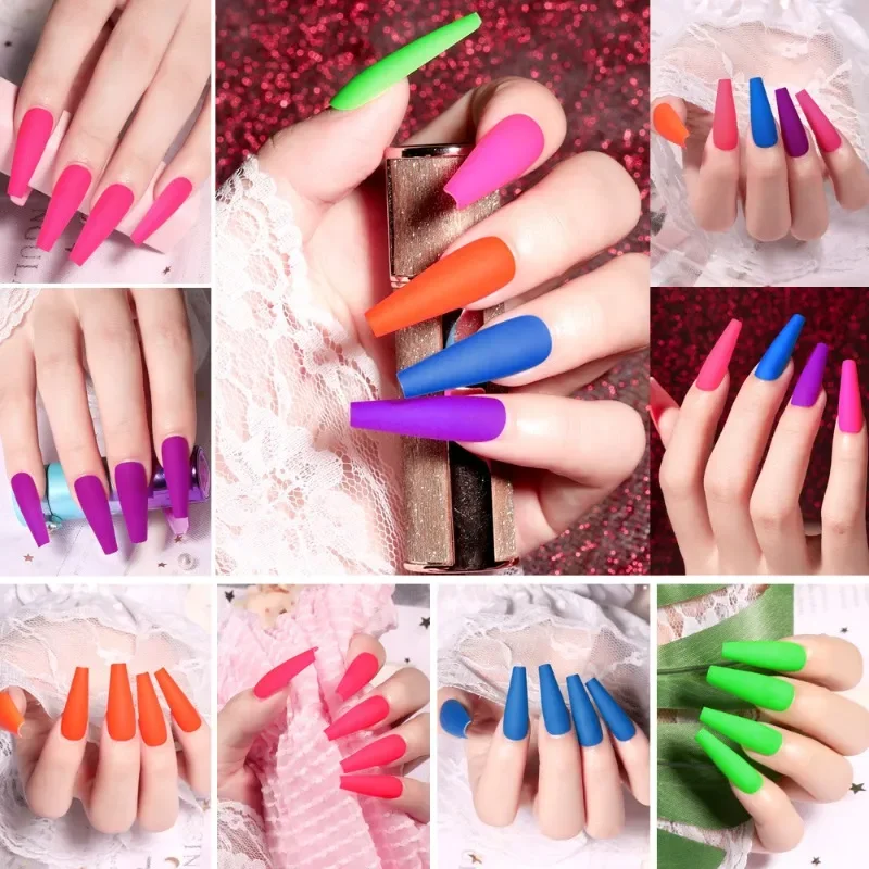 Nail Long Ballet Fluorescent Nail Patch Wearing Nail Matte Matte Solid Color False Nail Patch Cross Border Style 
Nail Long Ballet Fluorescent Nail Patch Wearing Nail Matte Matte Solid Color False Nail Patch Cross Border Style