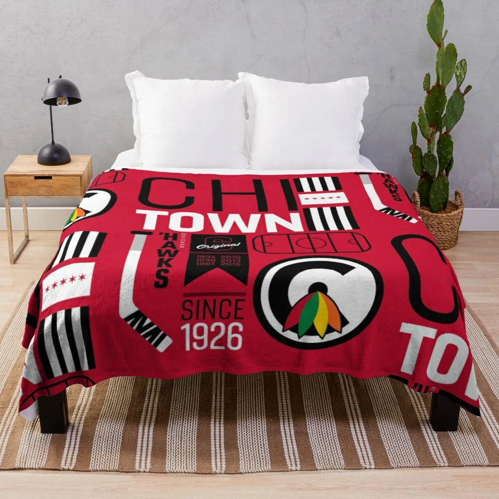

Роскошное утолщенное Флисовое одеяло Chicago Blackhawks, декоративное покрывало для дивана