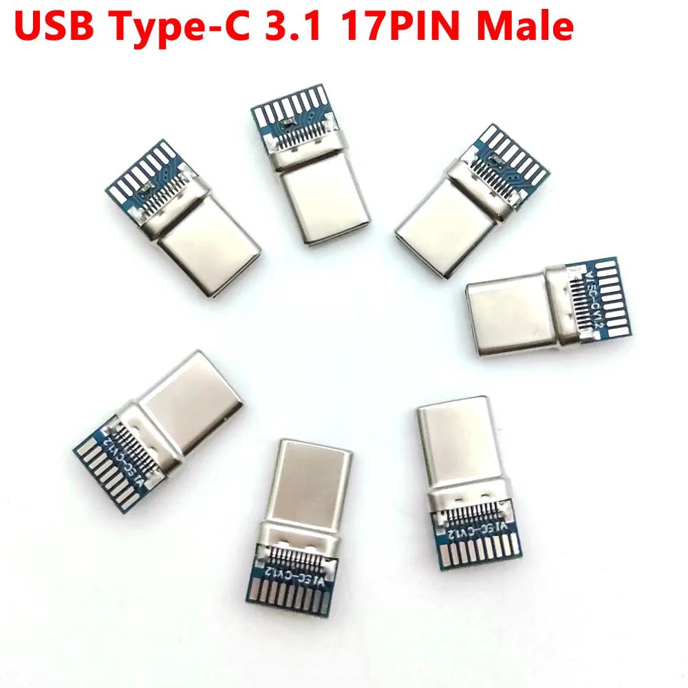 

1 шт. разъем USB 3,1 Type-C 17 контактов адаптер розетка для припоя провода и кабеля 17 контактов поддержка печатной платы