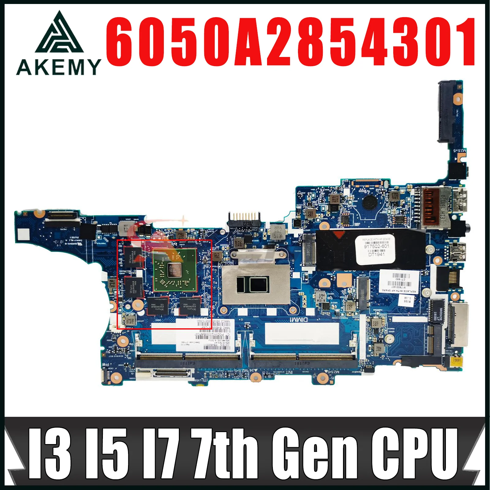 

6050A2854301 Motherboard For HP EliteBook 850 G4 840 G4 Laptop Motherboard Mainboard With I3 I5 I7 7th Gen CPU 216-0868010 GPU
