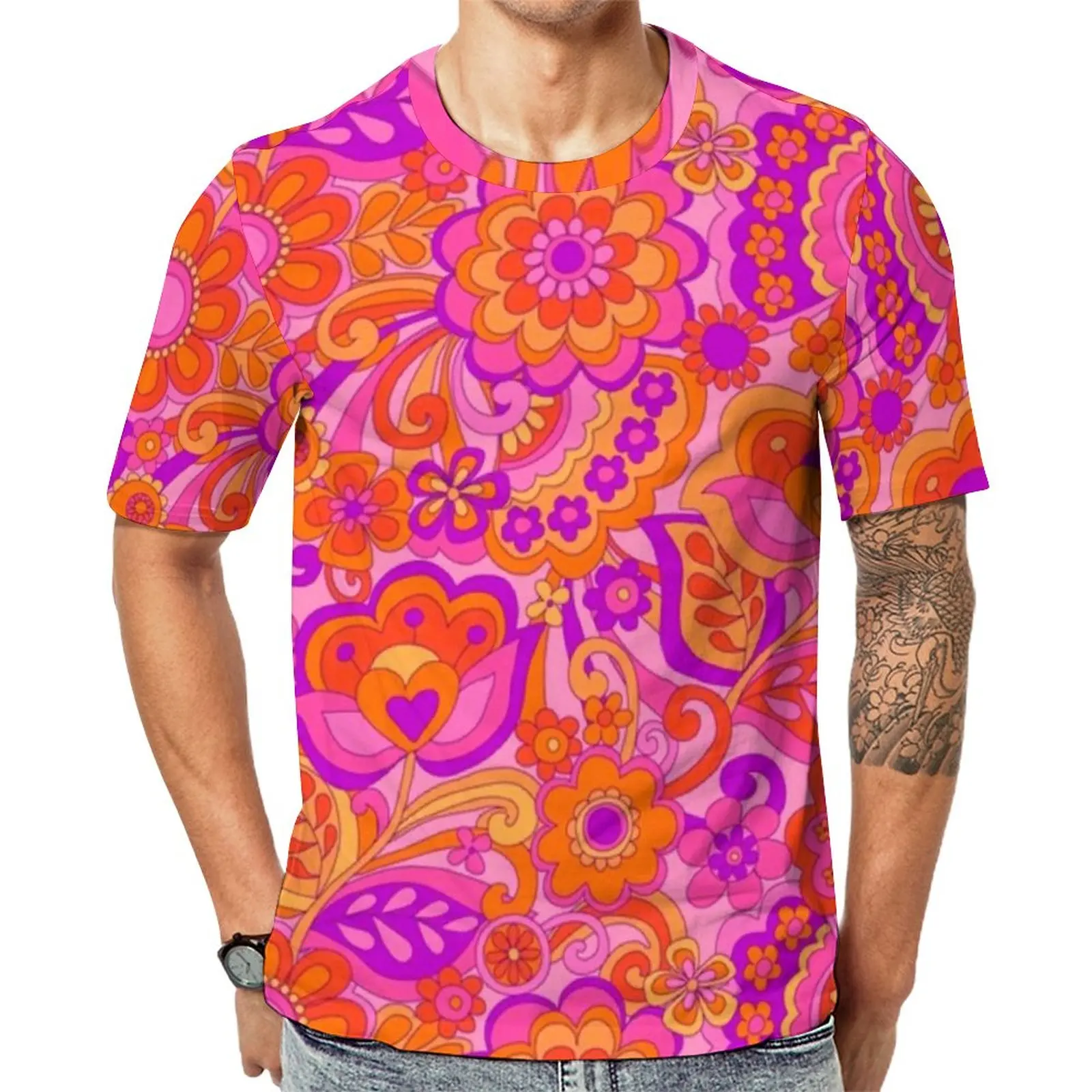 Pink Flower Power T Shirt 60s Inspired Happy Design Men Cool T Shirts Summer Design Tee Shirt Short Sleeve Casual Plus Size Tops
Pink Flower Power T Shirt 60s Inspired Happy Design Men Cool T Shirts Summer Design Tee Shirt Short Sleeve Casual Plus Size Tops