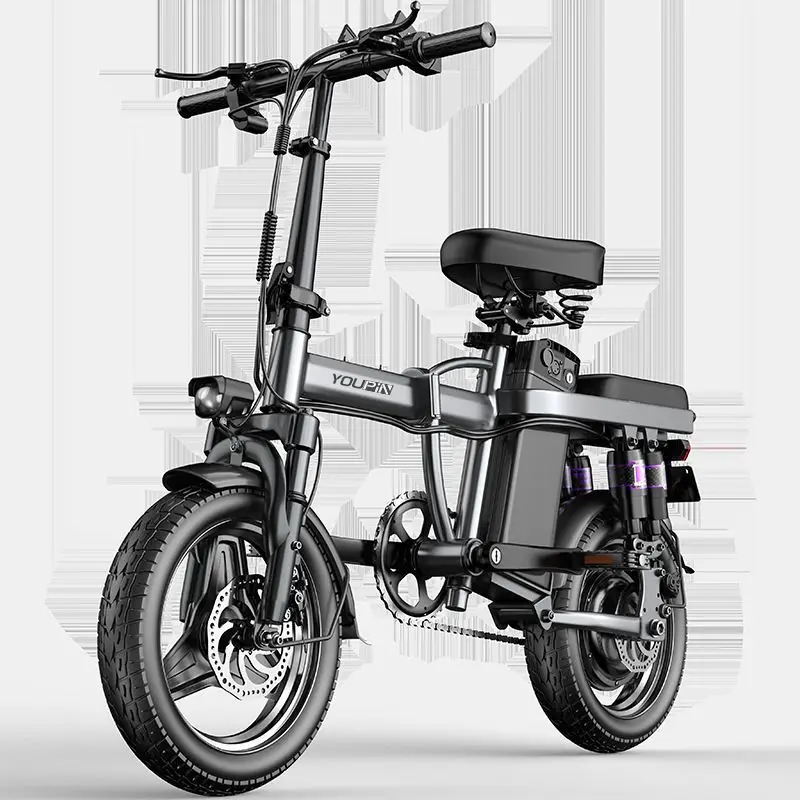 

Электрический велосипед для взрослых, 48 В, 14 дюймов, колеса, внедорожные шины, складные электрические велосипеды