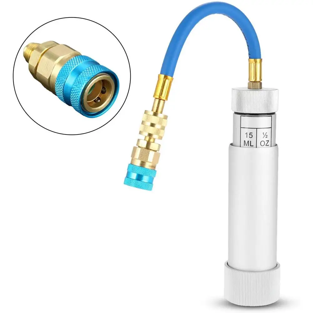 A/C Oil and Dye Injector Hand Turn Screw-in Air Conditioning Coolant Filling Tube Injection Tool
A/C Oil and Dye Injector Hand Turn Screw-in Air Conditioning Coolant Filling Tube Injection Tool