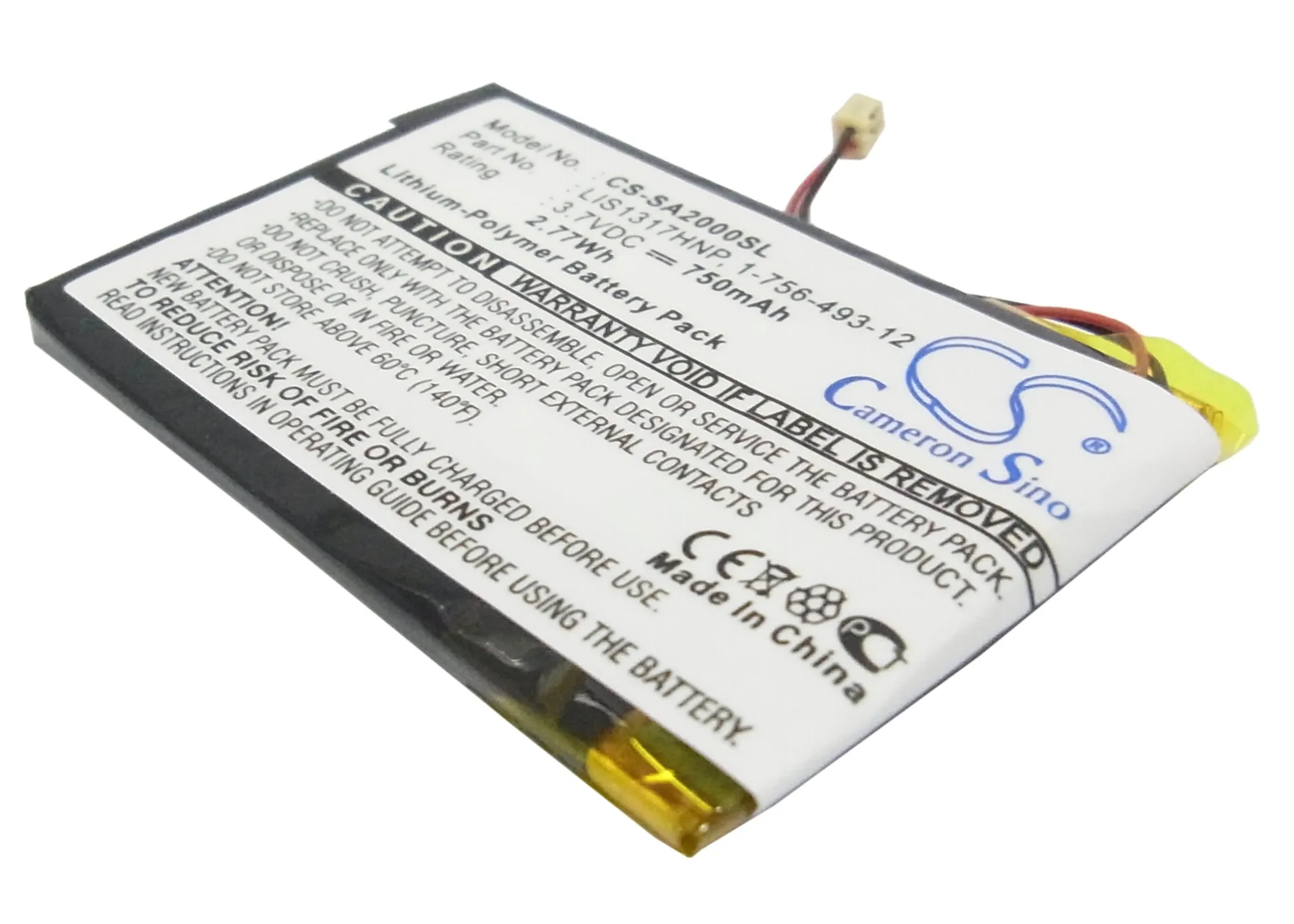 Cameron Sino 750mAh Battery For Sony NW-A2000 NW-HD3 1-756-493-12 5427B LIS1317HNP
Cameron Sino 750mAh Battery For Sony NW-A2000 NW-HD3 1-756-493-12 5427B LIS1317HNP