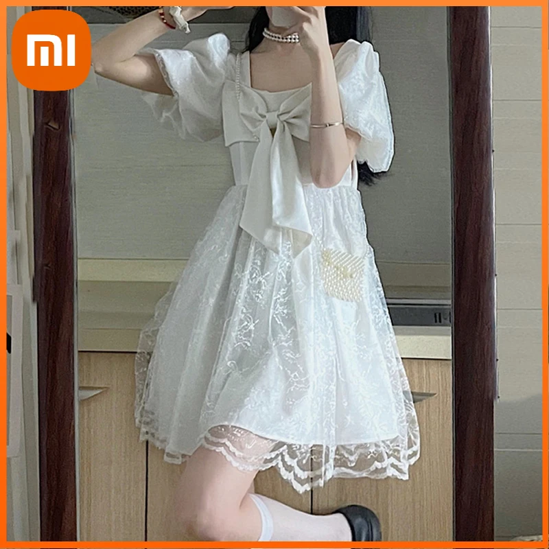 Xiaomi Japanese Kawaii Fairy Dress Women Bow Patchwork Designer Sweet Lolita Dress Summer Elegant Evening Party One Piece Dress
Xiaomi Japanese Kawaii Fairy Dress Women Bow Patchwork Designer Sweet Lolita Dress Summer Elegant Evening Party One Piece Dress
