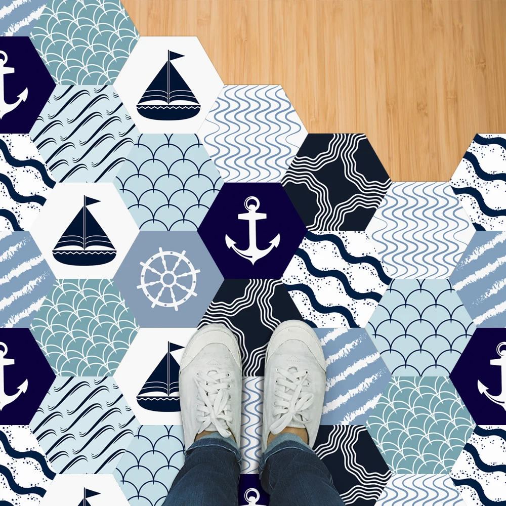 10 шт., наклейки на пол в средиземноморском стиле 
10 шт., наклейки на пол в средиземноморском стиле