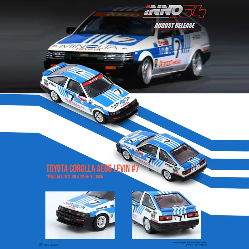 INNO alloy car 1:64 Toyota Corolla AE86 COROLLA Levin 1985 No. 7 car model collection decoration gift
INNO alloy car 1:64 Toyota Corolla AE86 COROLLA Levin 1985 No. 7 car model collection decoration gift