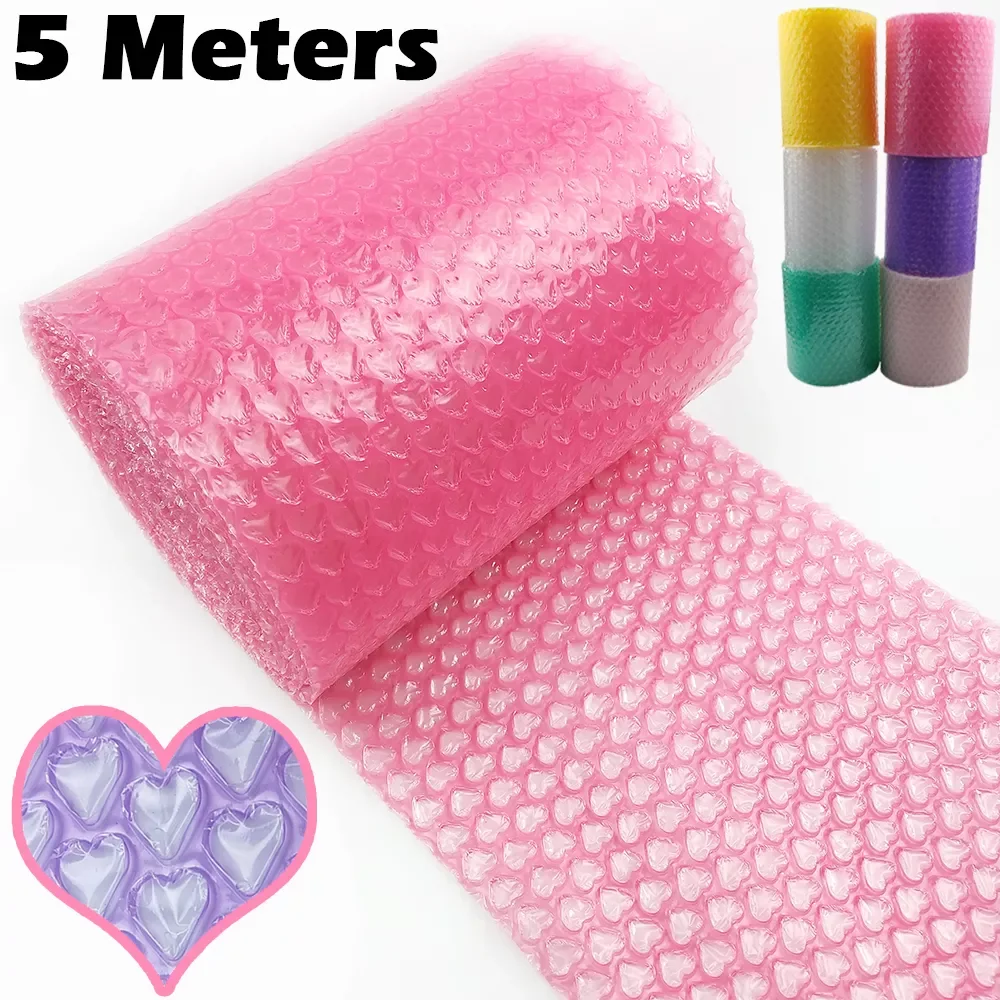 

20cm x 5 meter Pink Air Bubble Roll Love Heart-shaped Party Favors Gifts Packing Foam Roll Gift Box Packing Filler Wedding Decor