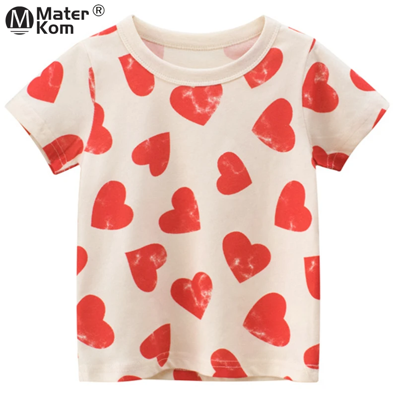 Summer Casual Short Sleeve Tops Girls Heart Printing T Shirts Clothes for Kids Cotton O-neck Tees Clothing for Children 2 to 7y
Summer Casual Short Sleeve Tops Girls Heart Printing T Shirts Clothes for Kids Cotton O-neck Tees Clothing for Children 2 to 7y