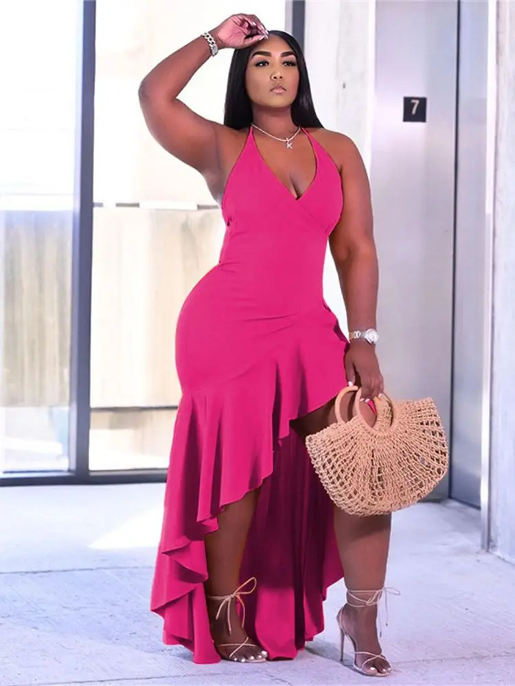 Solid Color Ruffle Slit Sling Maxi Dress Sexy Deep V neck 2022 Summer Women Elegant Evening Party Wear
Solid Color Ruffle Slit Sling Maxi Dress Sexy Deep V neck 2022 Summer Women Elegant Evening Party Wear