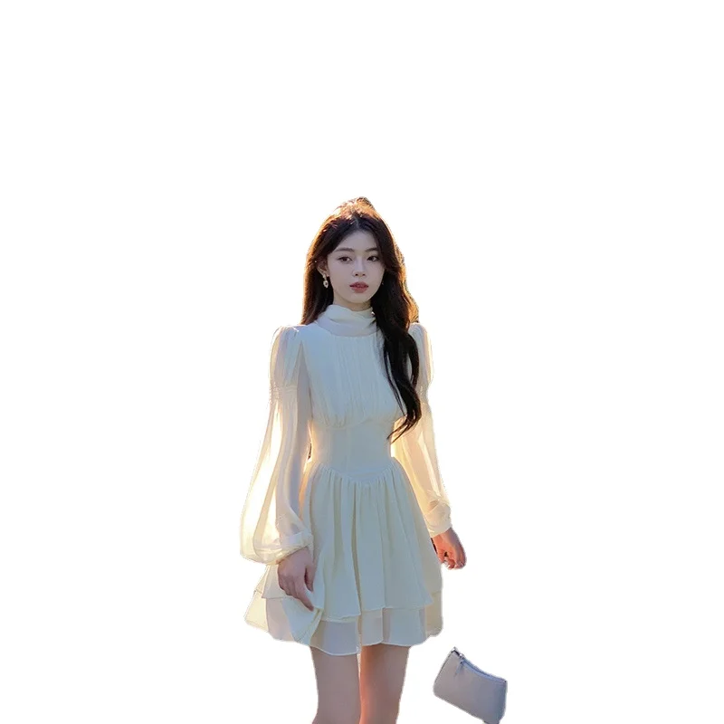 French white Bubble sleeve chiffon fishbone long-sleeved dress female summer harvest waist small fairy A-line short skirt son
French white Bubble sleeve chiffon fishbone long-sleeved dress female summer harvest waist small fairy A-line short skirt son