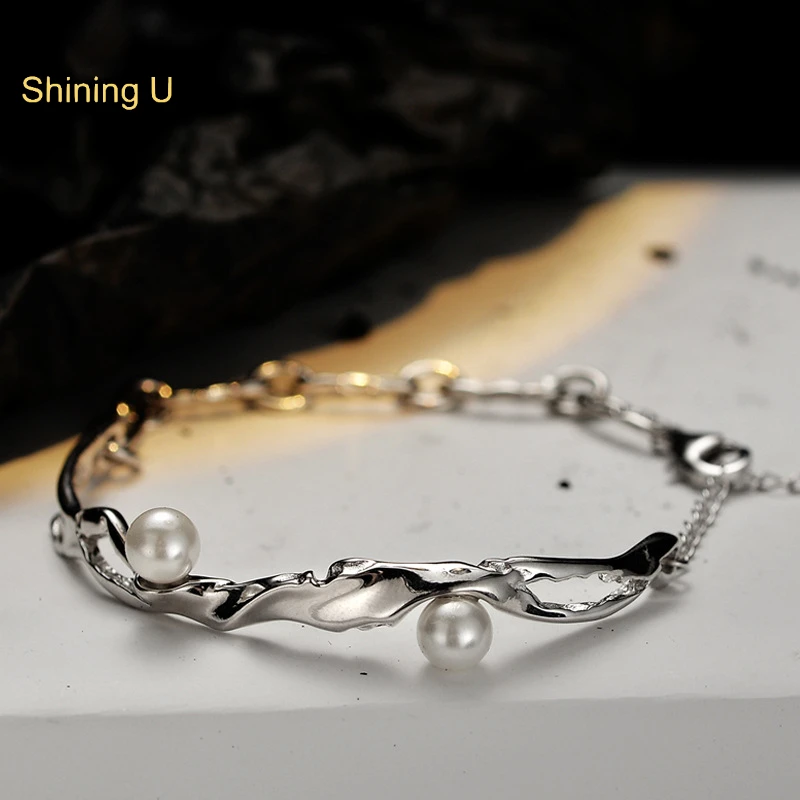 Shining U S925 Silver Bracelet Shell Pearl Plated In Platinum Fine Jewelry Gift SUB2052
Shining U S925 Silver Bracelet Shell Pearl Plated In Platinum Fine Jewelry Gift SUB2052