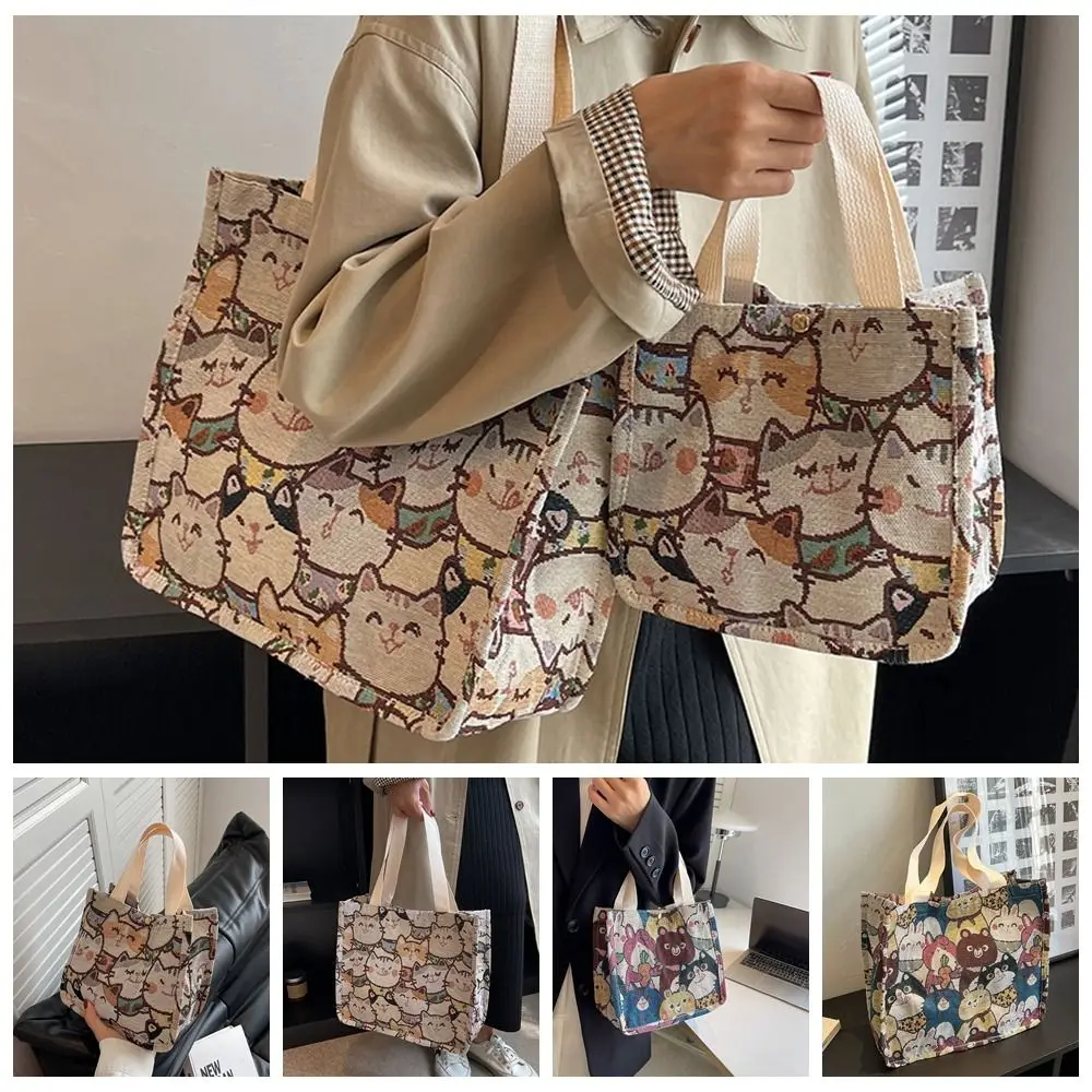 Linen Cat Canvas Tote Bag Cartoon Fashion for Girl Student Children Shopping Travel
Linen Cat Canvas Tote Bag Cartoon Fashion for Girl Student Children Shopping Travel