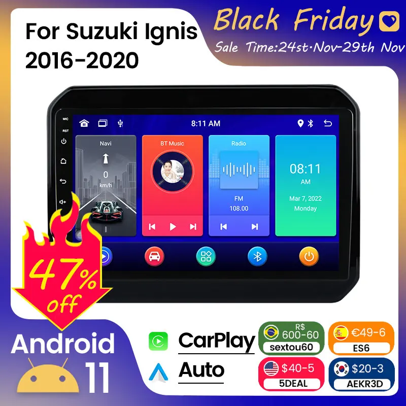 Android 11 2DIN 8G 128G Car Radio For Suzuki Ignis 2016 2017 2018 2019 2020 Stereo Multimedia Player Carplay+Auto WIFI 4G BT RDS
Android 11 2DIN 8G 128G Car Radio For Suzuki Ignis 2016 2017 2018 2019 2020 Stereo Multimedia Player Carplay+Auto WIFI 4G BT RDS