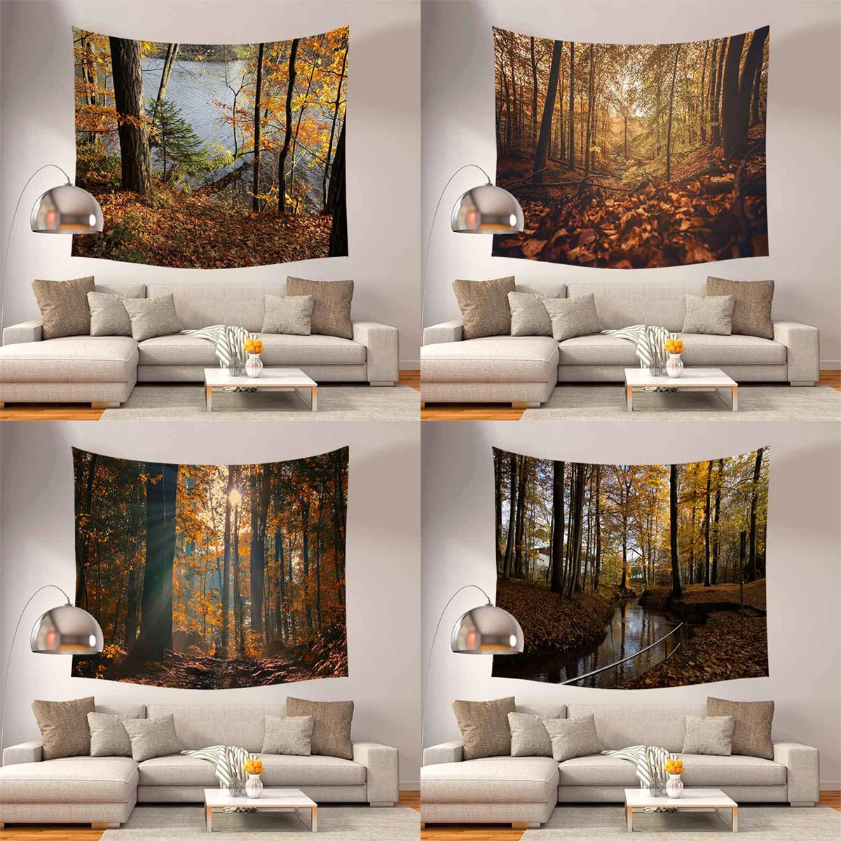 

ZHENHE Forest Evening Pattern Tapestry Home Decor Wall Hanging Tapestries Boho Bedspread Yoga Mat Blanket