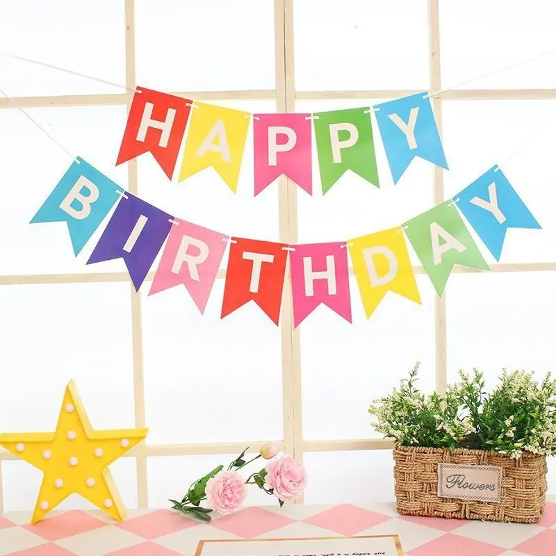 Happy Birthday Banner Paper Bunting Garland Banners Pulling Flags DIY Party Decoration Boys Girl Baby Shower Supplies Decor Gift
Happy Birthday Banner Paper Bunting Garland Banners Pulling Flags DIY Party Decoration Boys Girl Baby Shower Supplies Decor Gift