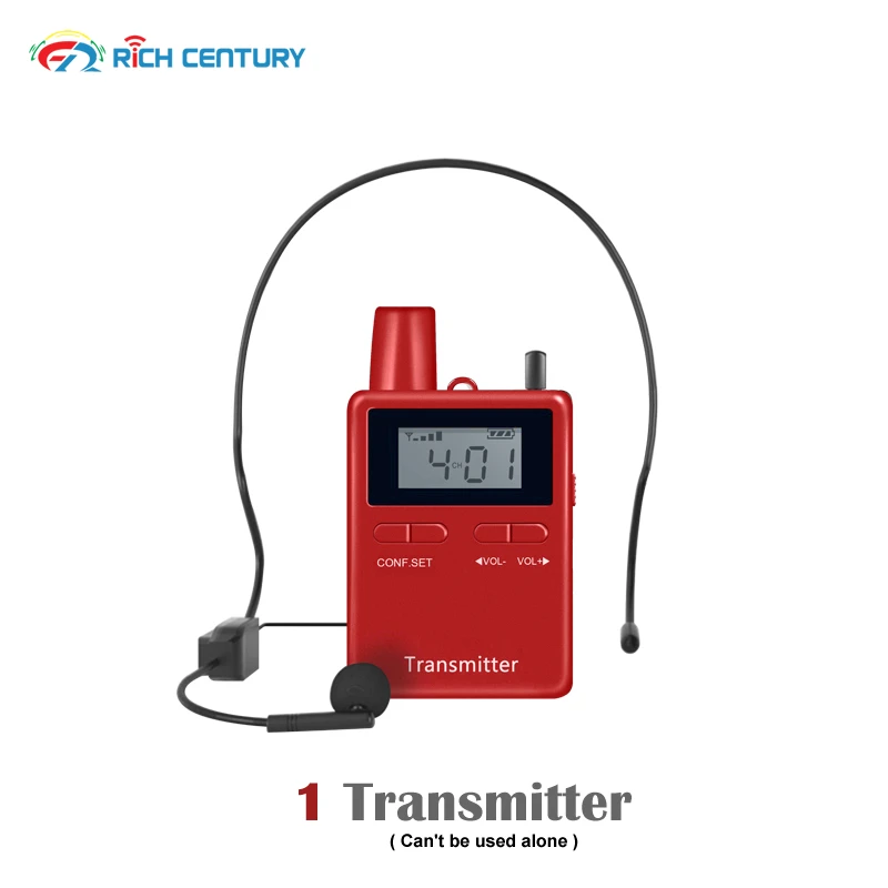 

RichCentury 2401 Audio Tour Guide System 2.4Ghz 1 Transmitter With Microphone For Church Translation Travel Museum Factory