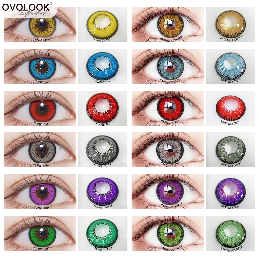 

OVOLOOK-2pcs/pair Anime Contact Lenses for Eyes Cosplay Eye Color Lens Beauty Pupil Colored Eye Contacts Lenses Yearly 14.5mm