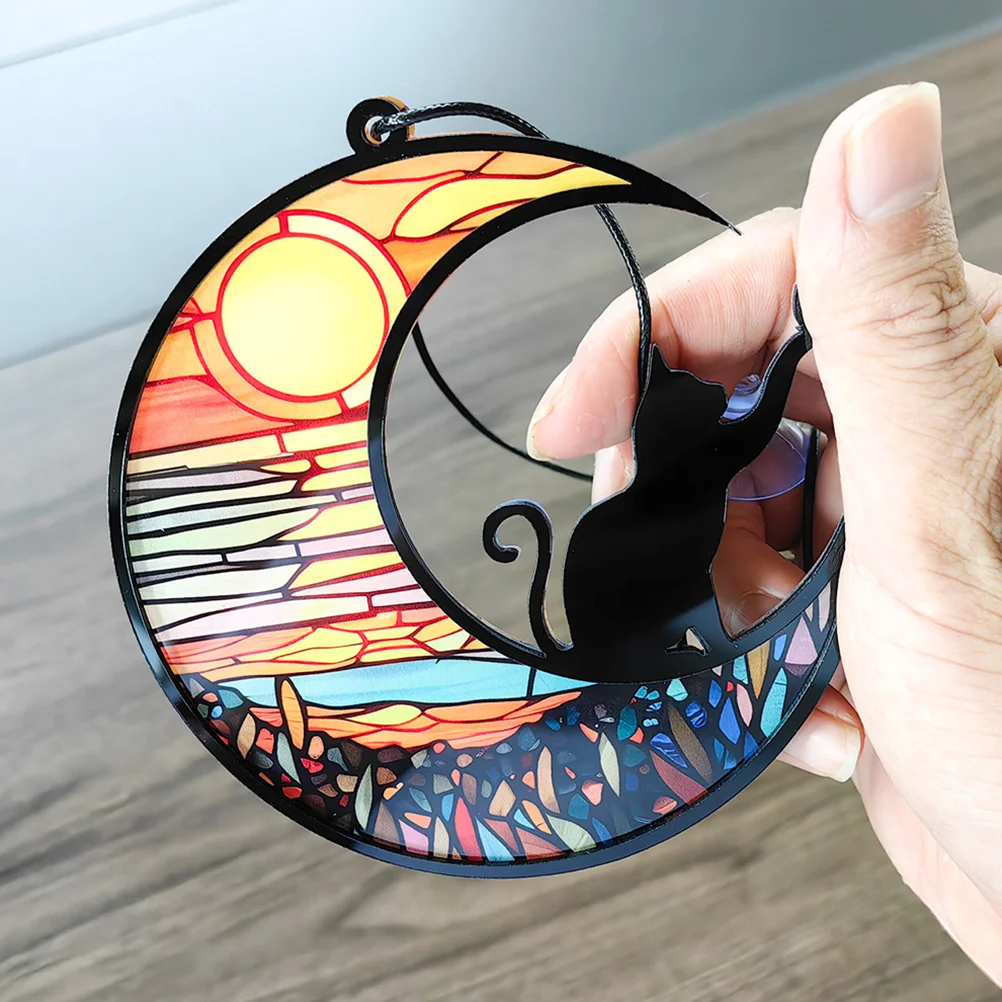 Ornaments Window Hanging Decor Stained Suncatcher Colored Adornment Acrylic Moon Pendant
Ornaments Window Hanging Decor Stained Suncatcher Colored Adornment Acrylic Moon Pendant