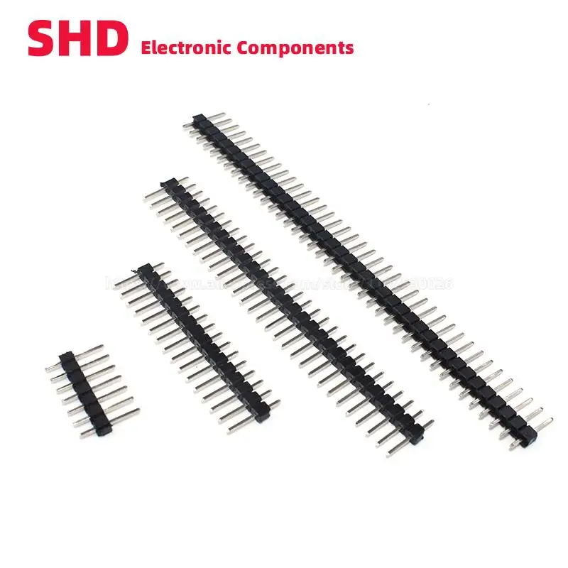 

50PCS 2-40P 2.54mm Single Row Male PCB Board Pin Header Connector Strip Pinheader 2p 3p 4p 5p 6p 7p 8p 9p 10p 12p 16p 20p 40Pin
