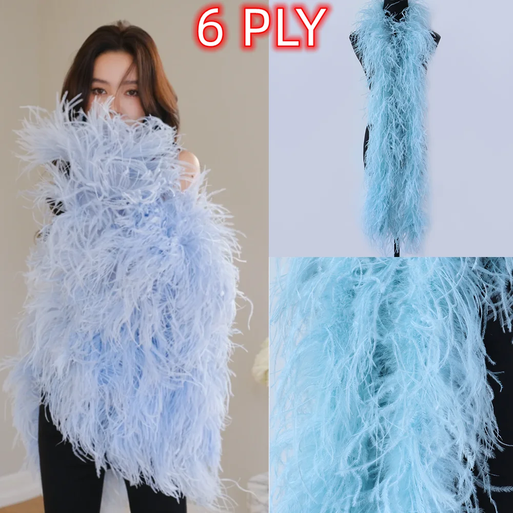 6ply Fluffy Ostrich Feather Boa Shawl 0.5-1.3M Soft and Warm Wedding Dress Scarf Accessories Fashion Real Ostrich Feather Crafts
6ply Fluffy Ostrich Feather Boa Shawl 0.5-1.3M Soft and Warm Wedding Dress Scarf Accessories Fashion Real Ostrich Feather Crafts
