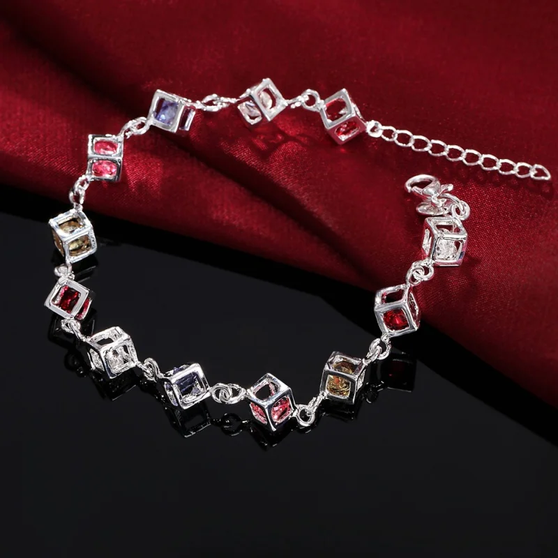925 sterling silver fashion silver jewelry fashion fashion women's exquisite colorful gem zirconium diamond checkered Bracelet
925 sterling silver fashion silver jewelry fashion fashion women's exquisite colorful gem zirconium diamond checkered Bracelet