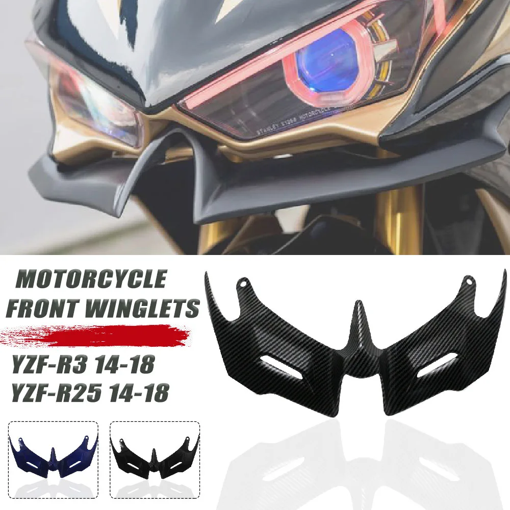 Motorcycle Front Aerodynamic Fairing Winglets Carbon Fiber Cover Protection Guard For Yamaha YZF-R3/R25 YZF R3/R25 2014-2018
Motorcycle Front Aerodynamic Fairing Winglets Carbon Fiber Cover Protection Guard For Yamaha YZF-R3/R25 YZF R3/R25 2014-2018