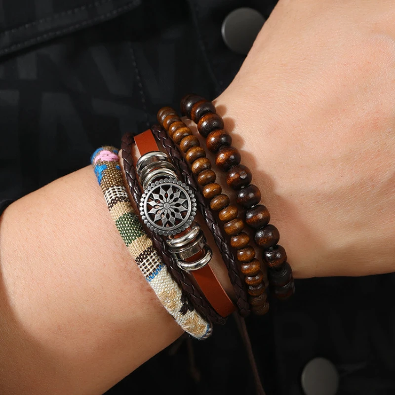 4Pcs/Set Vintage Leather Bracelets For Men Life Tree Ethnic Wristband Rope Braided Bracelet Charming Male Jewelry Boyfriend Gift
4Pcs/Set Vintage Leather Bracelets For Men Life Tree Ethnic Wristband Rope Braided Bracelet Charming Male Jewelry Boyfriend Gift