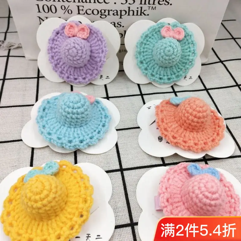 Straw Hat Barrettes Finished Handmade Crocheted Cute Children's Ornaments Handmade Crocheted Hair Accessories 
Straw Hat Barrettes Finished Handmade Crocheted Cute Children's Ornaments Handmade Crocheted Hair Accessories