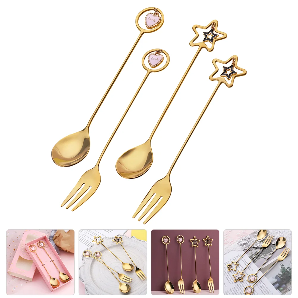 Stainless Steel Spoon Fork Star Design Golden Dessert Cake Flatware Set Appetizer Salad Heart
Stainless Steel Spoon Fork Star Design Golden Dessert Cake Flatware Set Appetizer Salad Heart