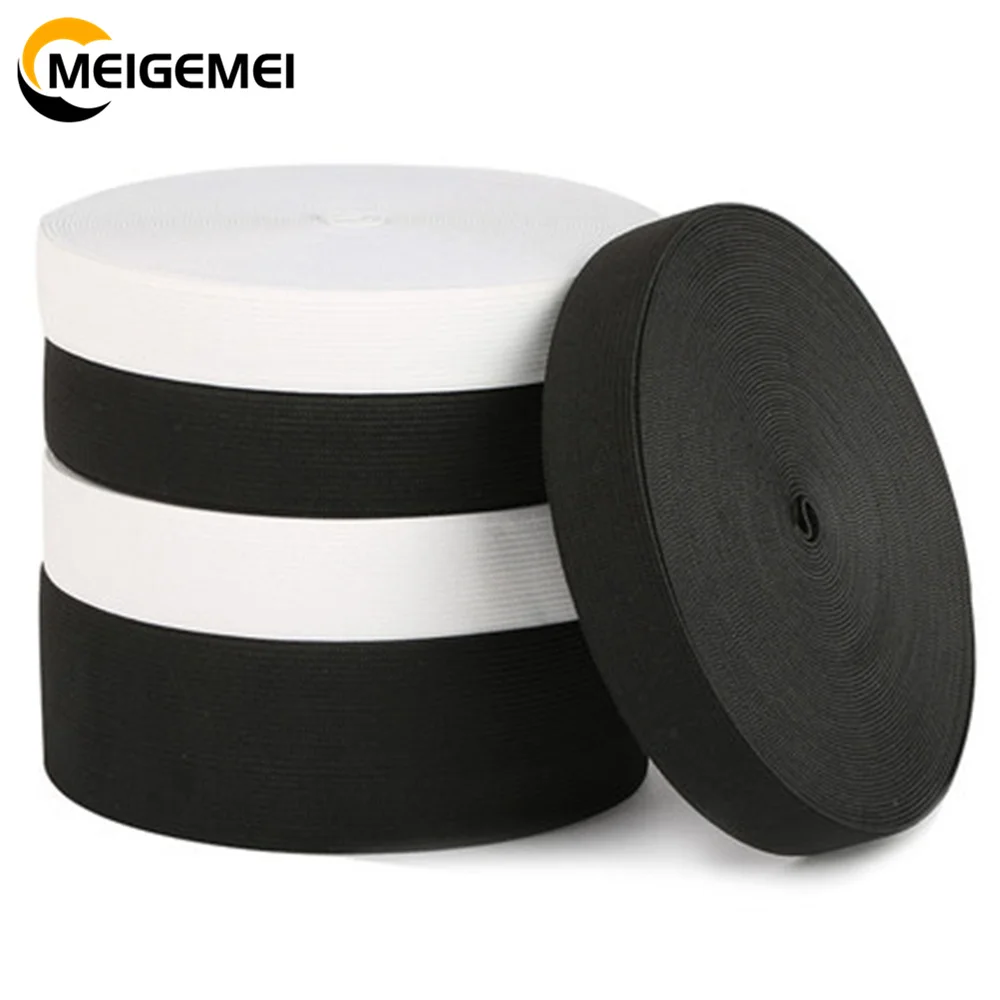 

10 Yards Wide Elastic Bands Width From 55MM To 80MM White Black For Garment Trousers Clothing Pants Sewing DIY Accessories