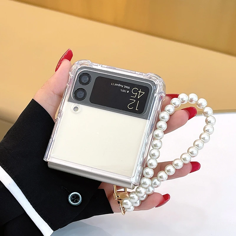 Fashion Pearl Bracelet Case Cover For Samsung Galaxy Z Flip 4 3 Flip3 Flip4 5G Transparent Soft Shell Flip Phone Case
Fashion Pearl Bracelet Case Cover For Samsung Galaxy Z Flip 4 3 Flip3 Flip4 5G Transparent Soft Shell Flip Phone Case