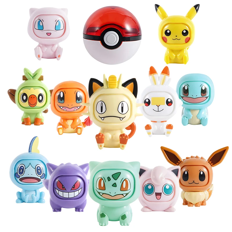 12 Face changing Pokemon Pikachu Bulbasaur Pokeball Set Eevee Gengar Mewtwo Doll Action Figure box Elf Ball Toys For Kids Gift
12 Face changing Pokemon Pikachu Bulbasaur Pokeball Set Eevee Gengar Mewtwo Doll Action Figure box Elf Ball Toys For Kids Gift