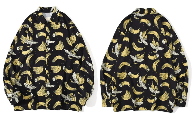 Print Hawaiian Long Sleeve Banana Shirts Streetwear Men Women Hip Hop Harajuku Casual Holiday Party Beach Blouse Tops
Print Hawaiian Long Sleeve Banana Shirts Streetwear Men Women Hip Hop Harajuku Casual Holiday Party Beach Blouse Tops