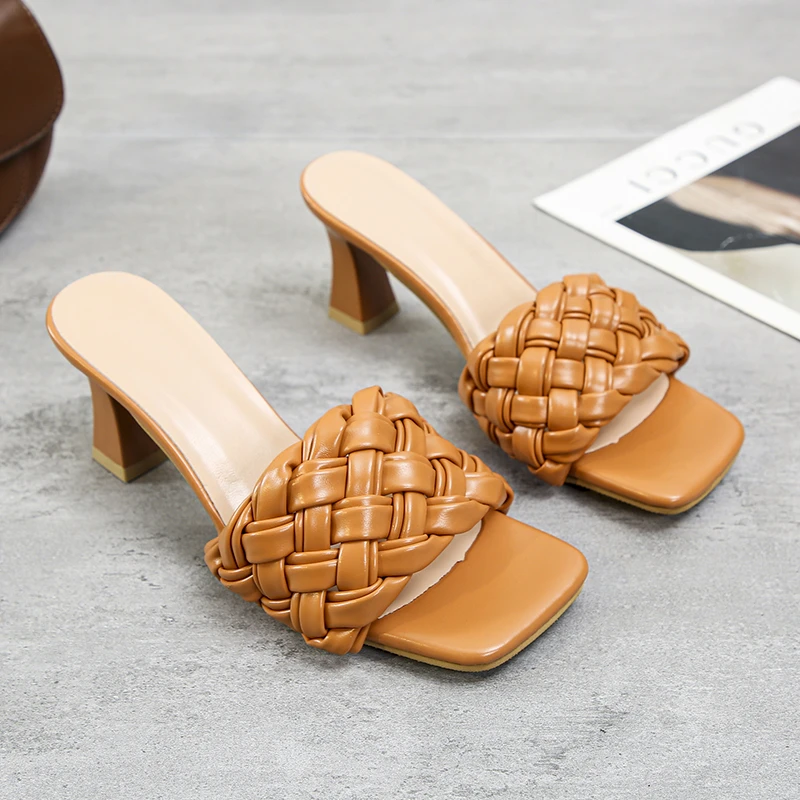 NEW Women Pumps Fashion Brand Weave Ladies Sandal Slippers 9cm Thin High Heels Female Outdoor Dress Pumps Slides Woman Shoes
NEW Women Pumps Fashion Brand Weave Ladies Sandal Slippers 9cm Thin High Heels Female Outdoor Dress Pumps Slides Woman Shoes